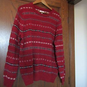Croft & Barrow nordic print deep red sweater - NWOT - size XL